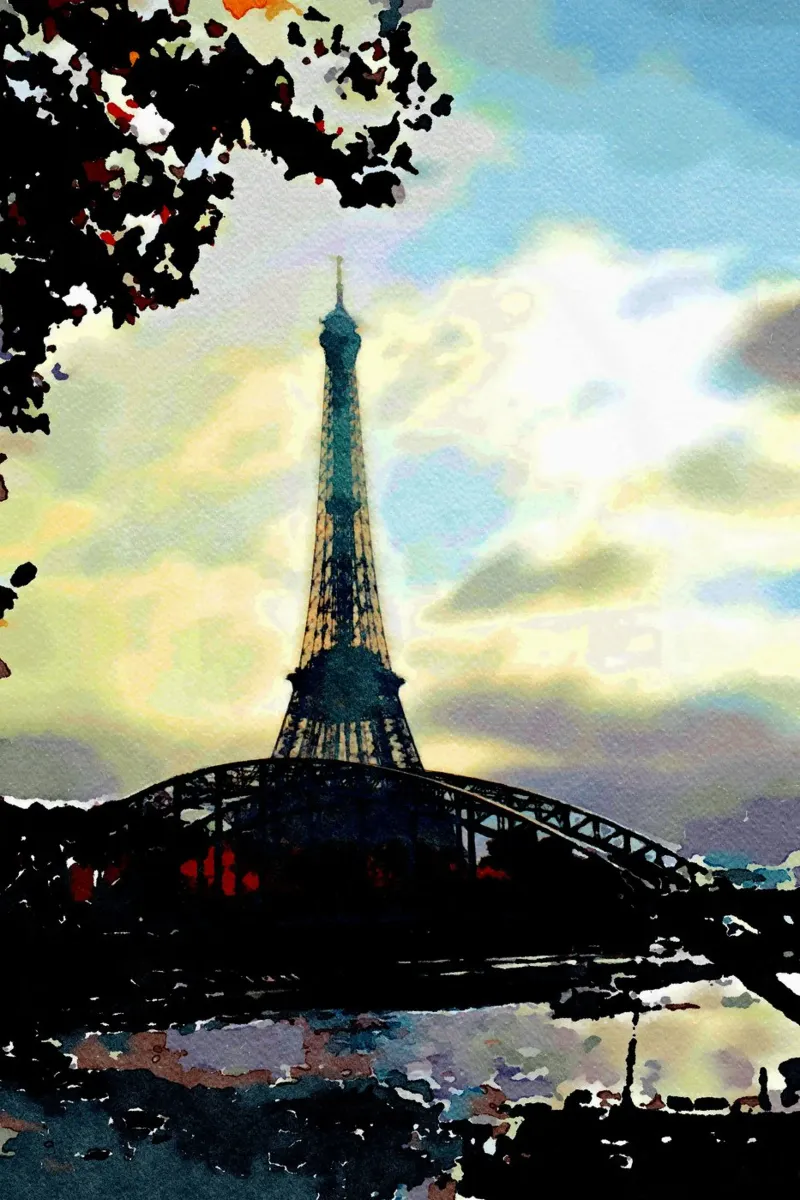 The Tower and the bridge canvas with Floater frame by Massimo Frascogna