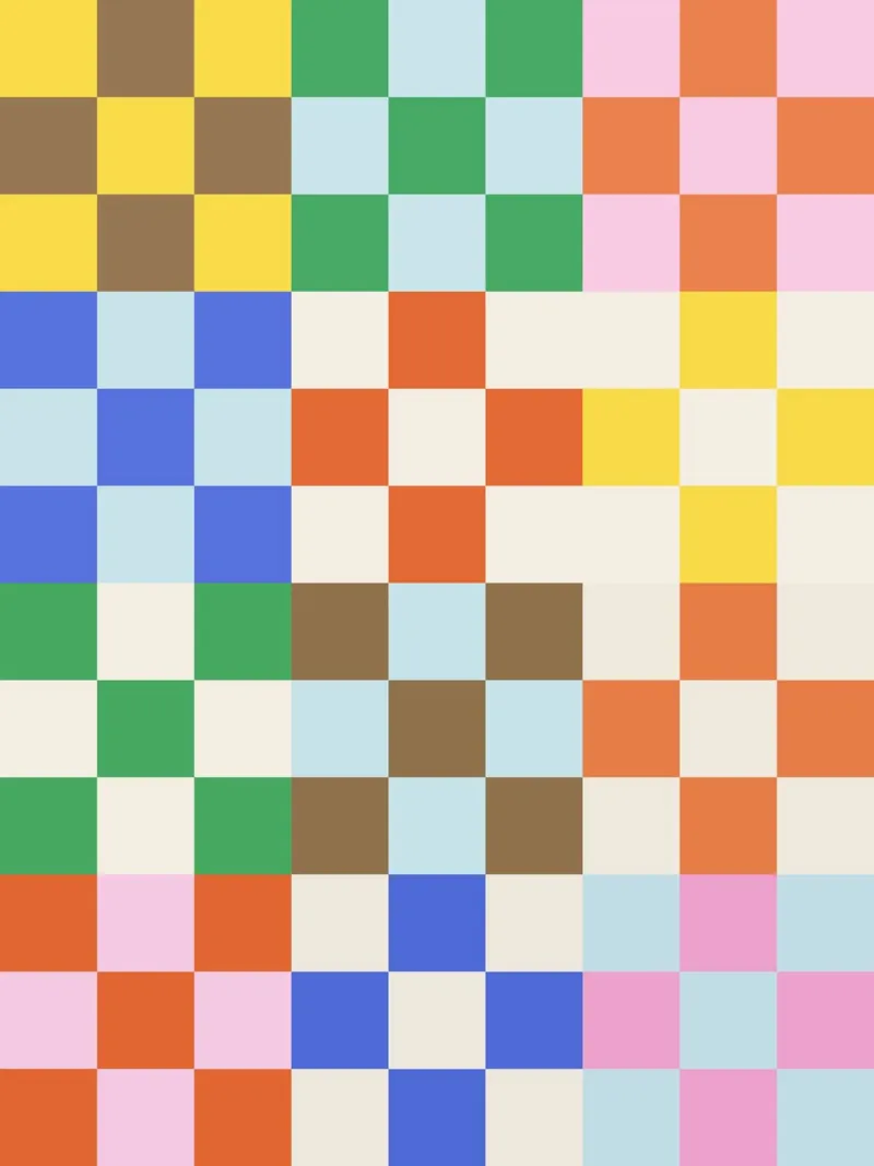 Funky Checkerboard Pattern canvas by Paigaam Studio