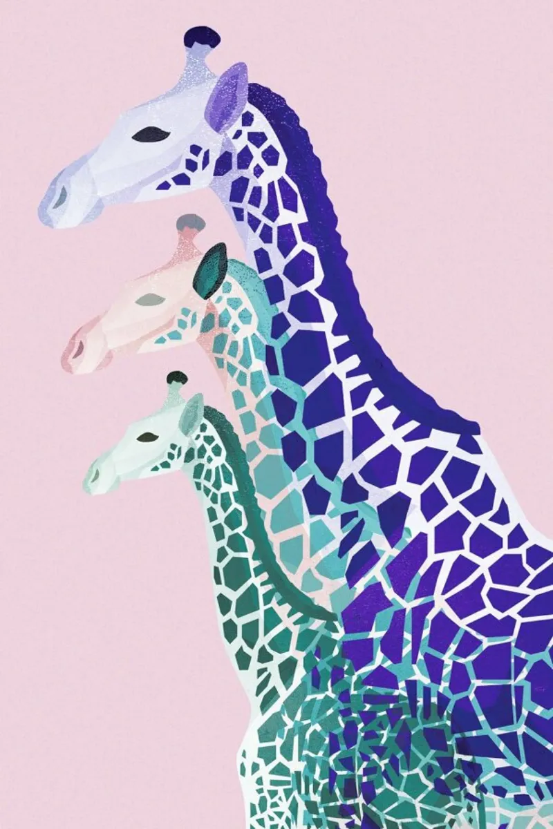 Giraffes Pink pellicola backlit da Goed Blauw