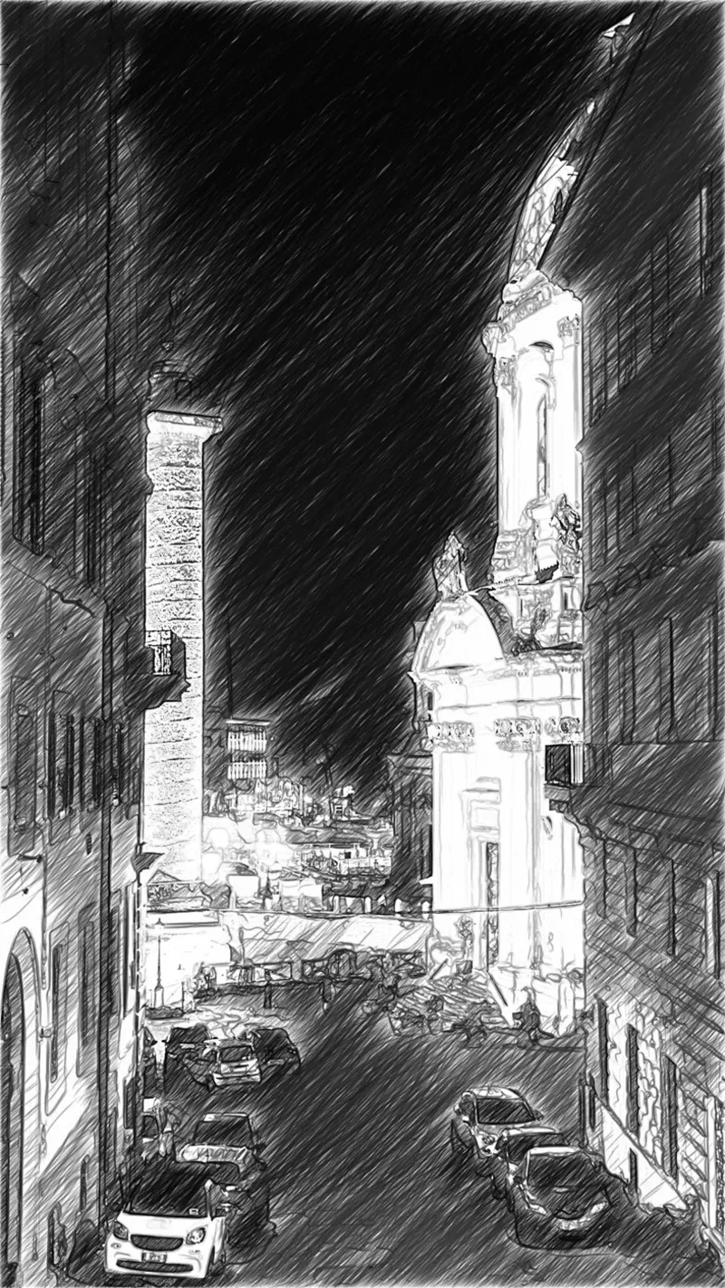 Roma pellicola backlit da Massimo Frascogna