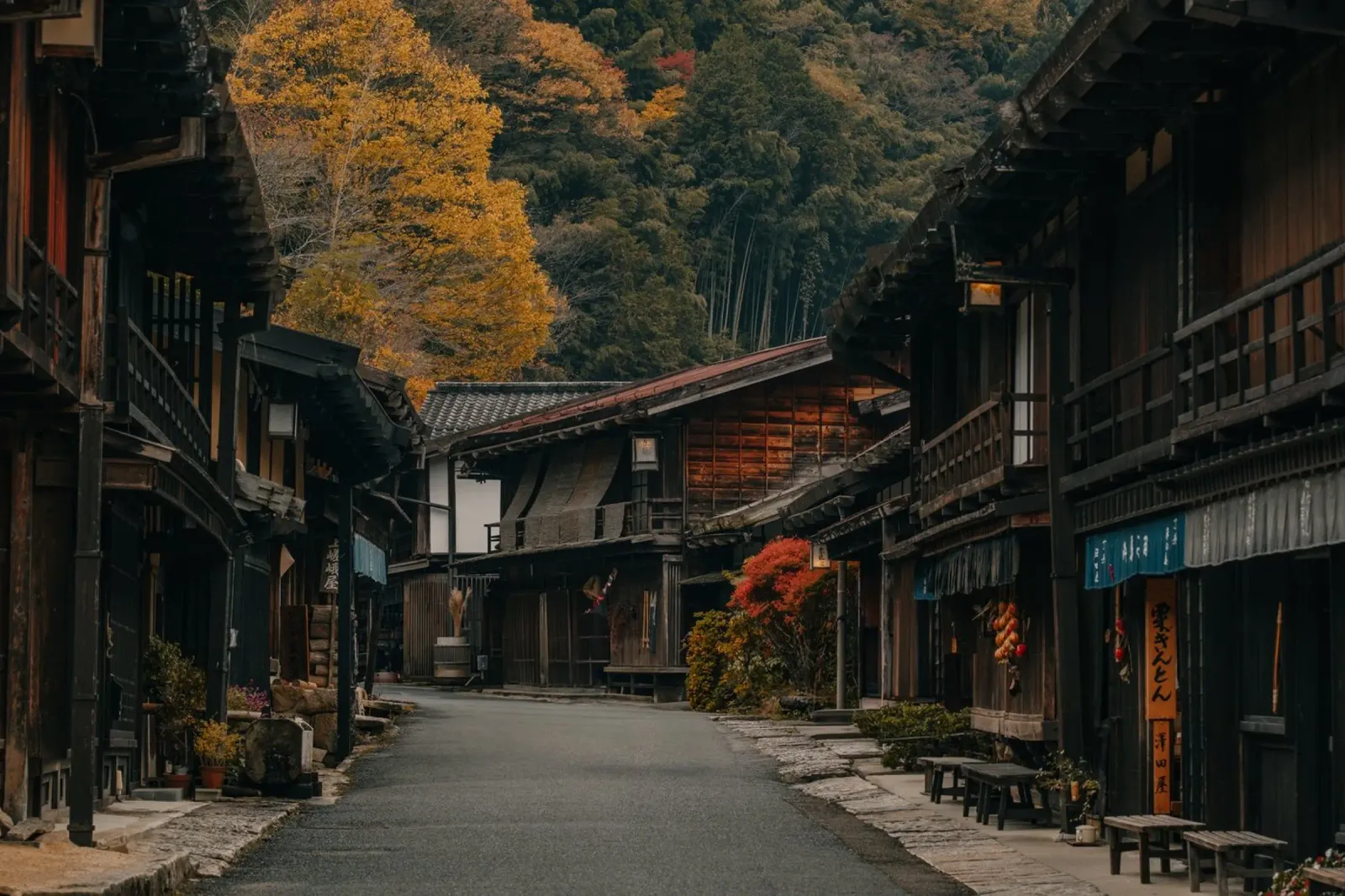 Giappone rurale - Città postale di Tsumago carta hahnemühle da Marcel Bisig