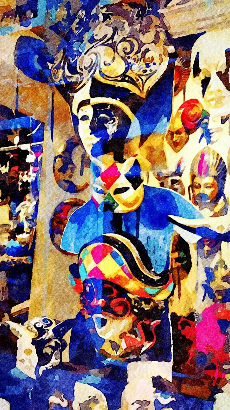 Masks canvas by Massimo Frascogna