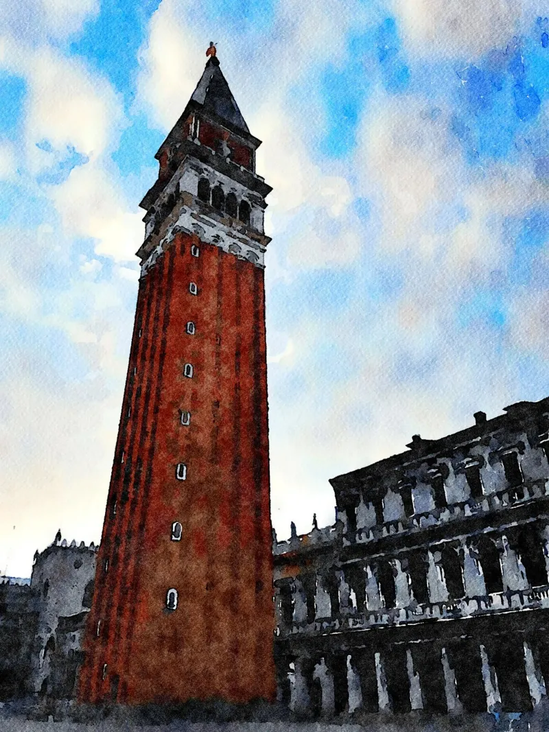 St Mark's canvas met Baklijst van Massimo Frascogna
