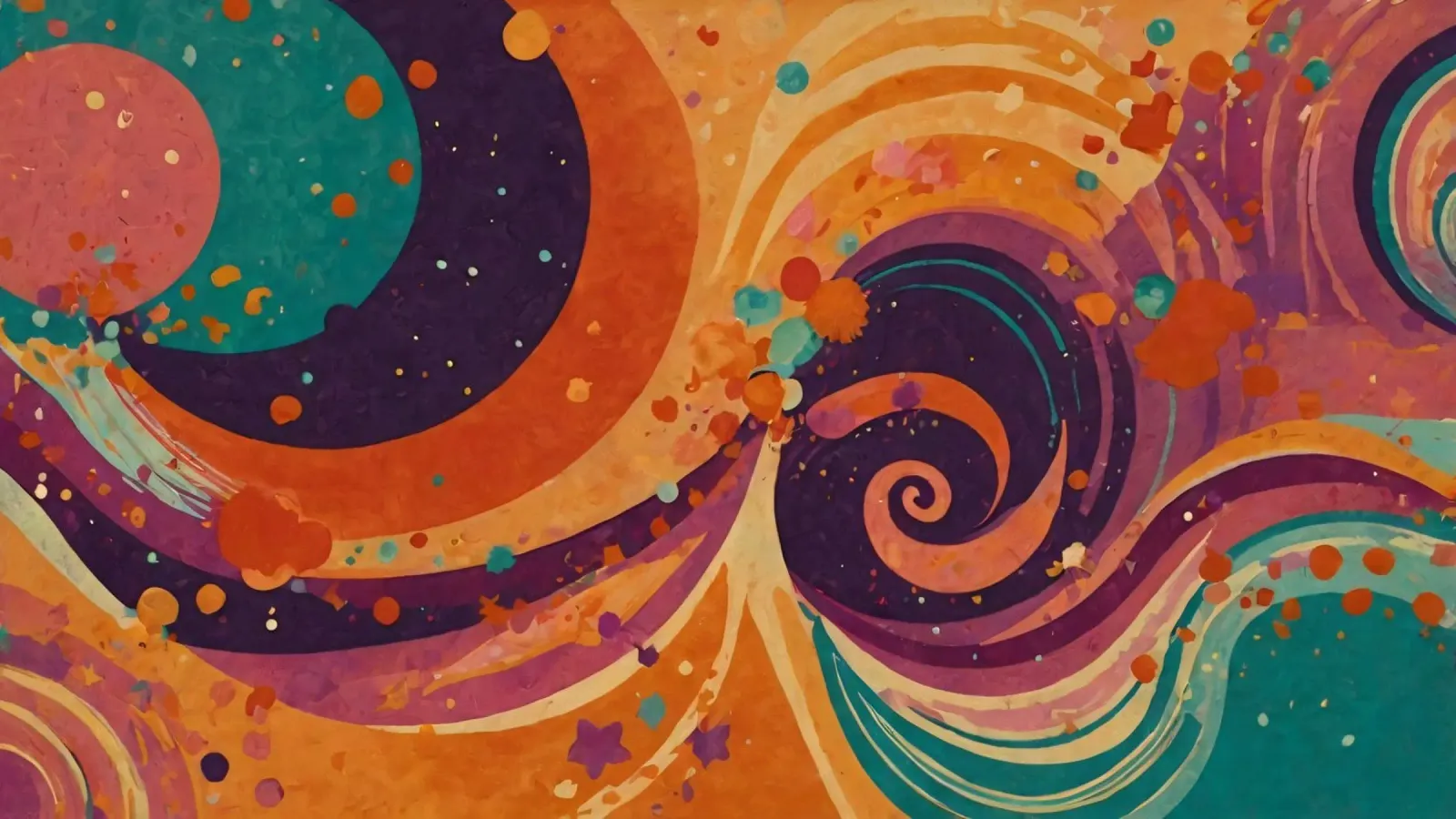 Colorful abstract patterns swirl across a vibrant background canvas by DesignDoodle