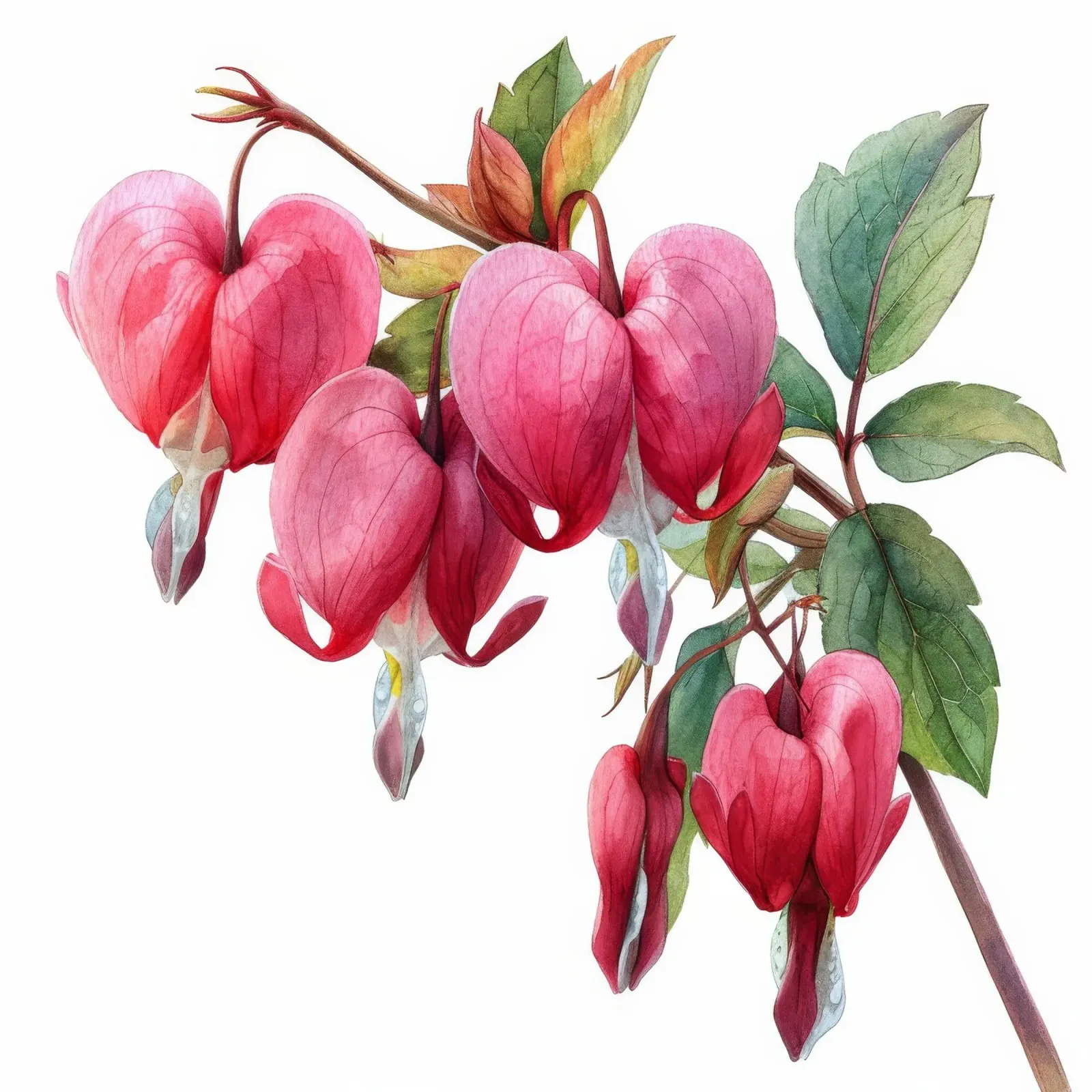 Bloedende hart bloem 1 canvas met Baklijst van Bold Blooms