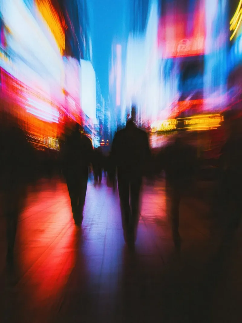A luminous journey through the streets of New York acrylic glass by Le Flou