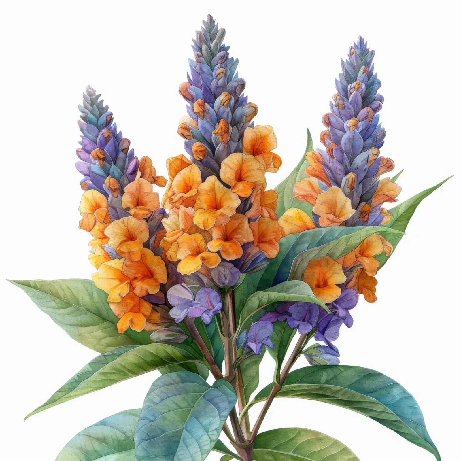 Vlinderstruik bloem 2 canvas met Baklijst van Bold Blooms