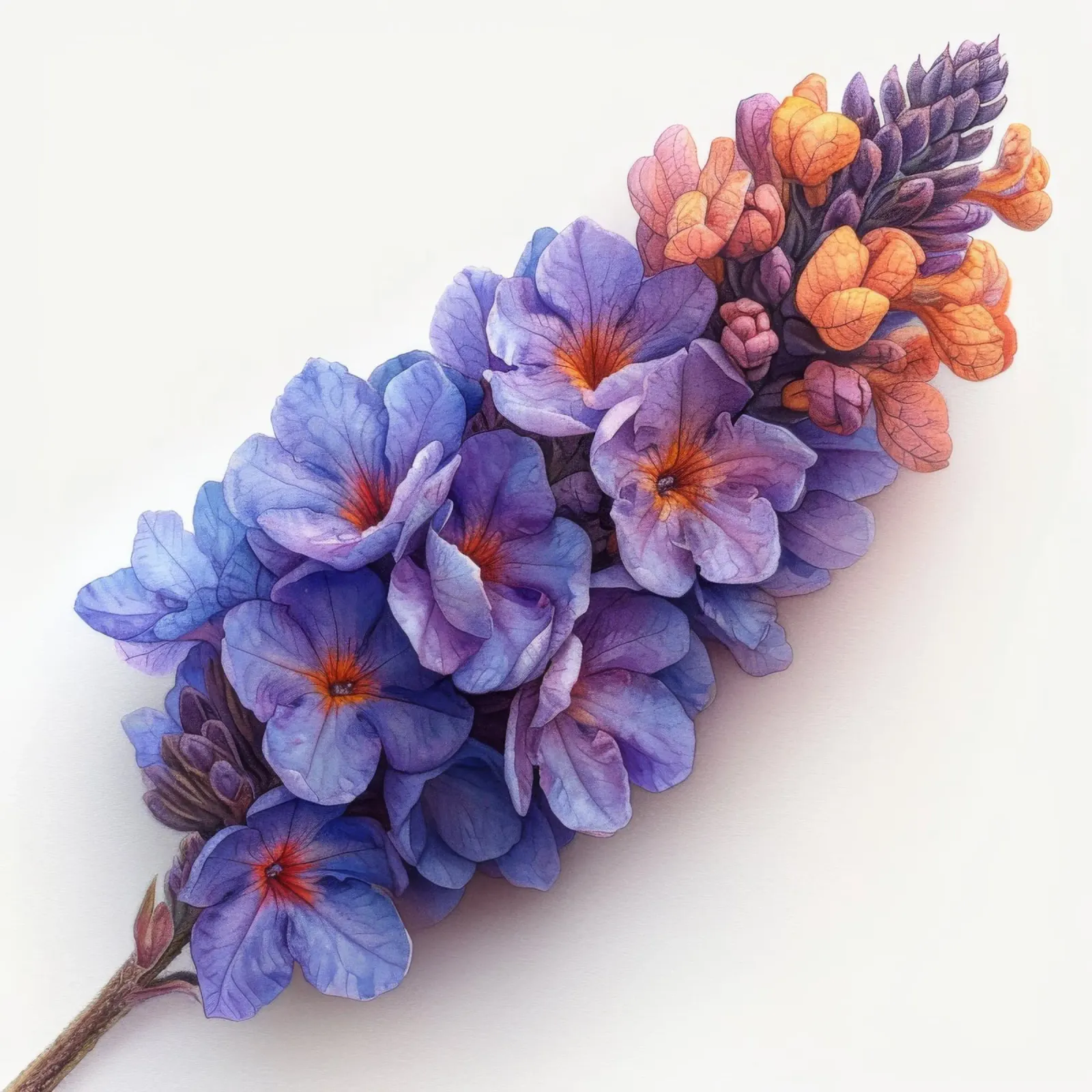Vlinderstruik bloem 3 canvas met Baklijst van Bold Blooms