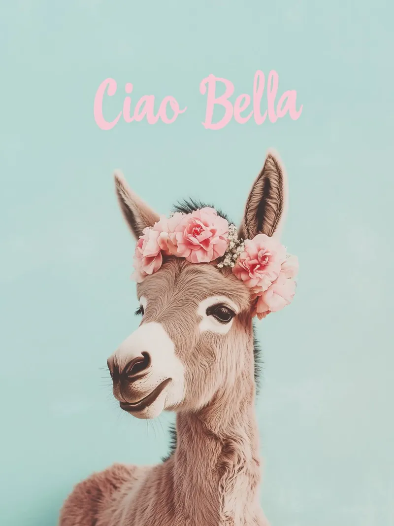 "Ciao Bella", un simpatico asino pellicola backlit da Carinaprint