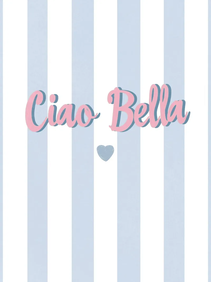 Strisce pastello "Ciao Bella poster con telaio in plastica da Carinaprint