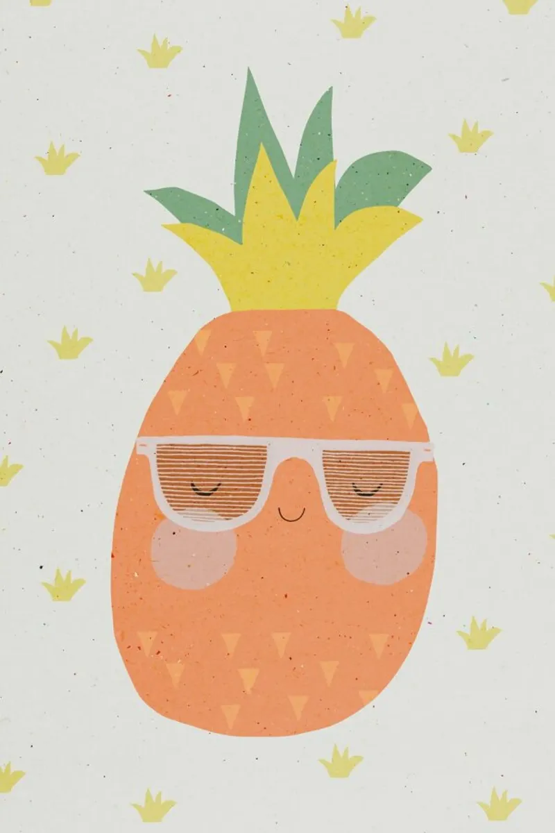 Cute Ananas tela con Cornice a cassetta da treechild
