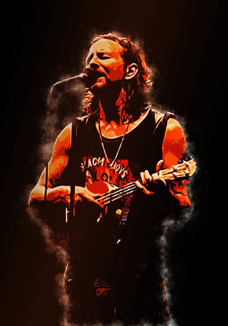 Eddie Vedder Esibirsi pellicola backlit da neonartroom
