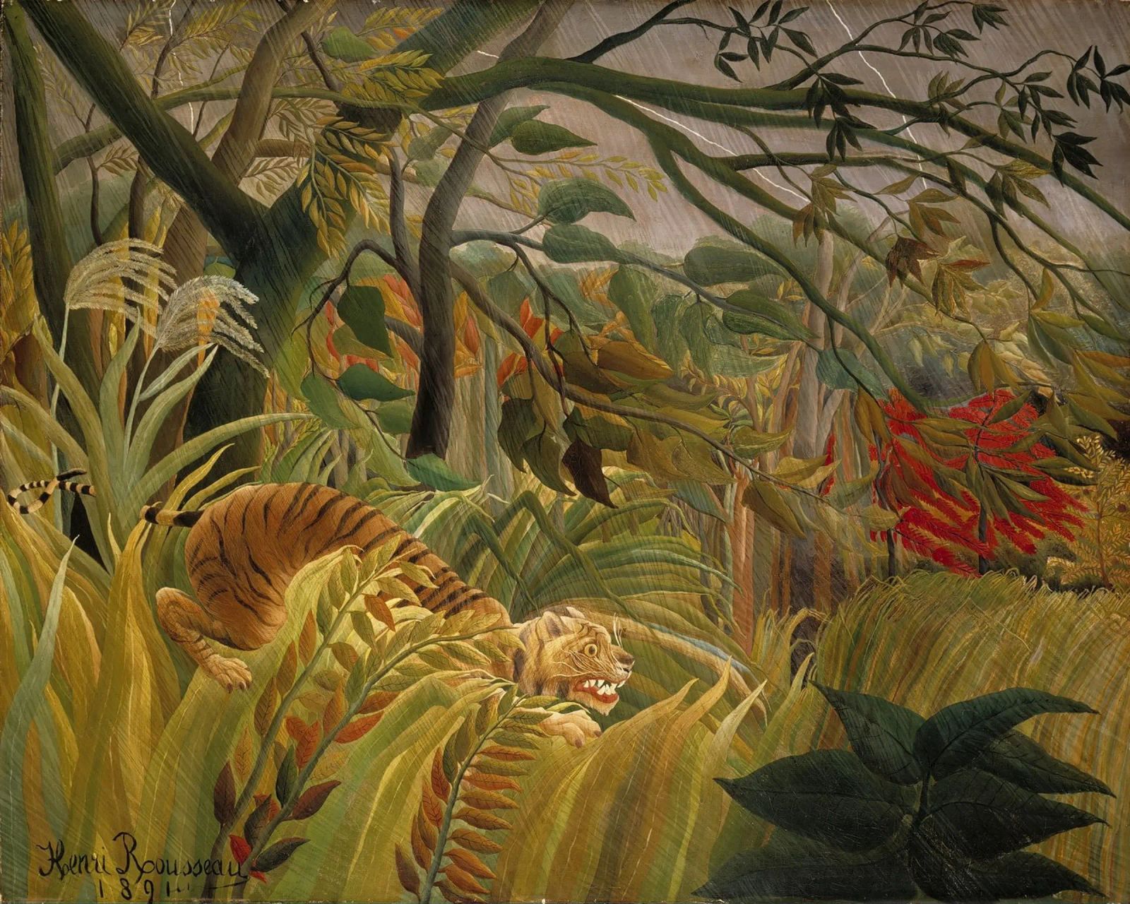 Henri Rousseau - Tigre in una tempesta tropicale poster da Timeless Artworks