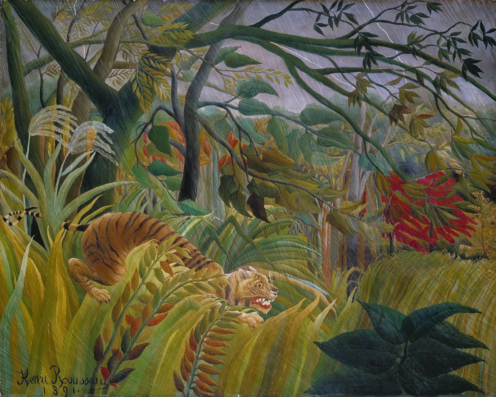 Una tigre in una tempesta tropicale - Henri Rousseau poster da Timeless Artworks