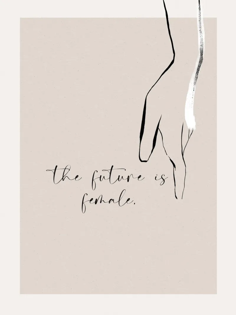The Future Is Female No 2 poster con telaio in plastica da treechild