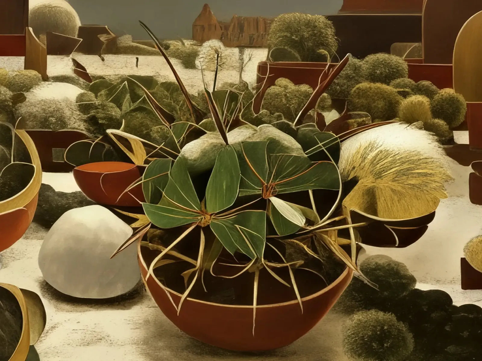 Cactus_2 canvas met Baklijst van Impressionismus by LK