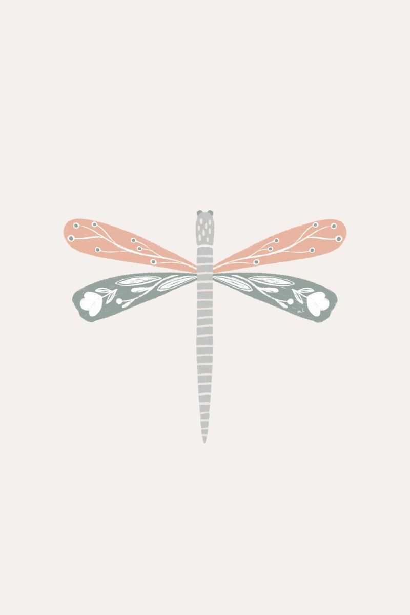 Sage & Blush Dragonfly pellicola backlit da Menina Lisboa