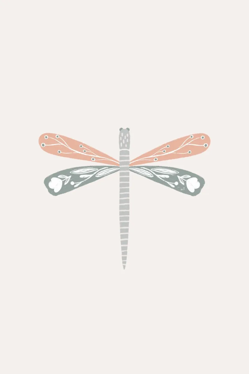 Sage & Blush Dragonfly carta hahnemühle da Menina Lisboa