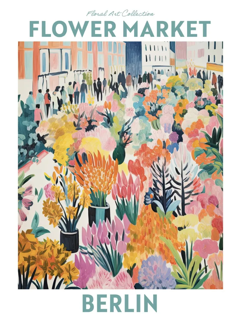 Mercato dei fiori, Berlino, Germania - Viaggio pellicola backlit da Peaches Art Prints