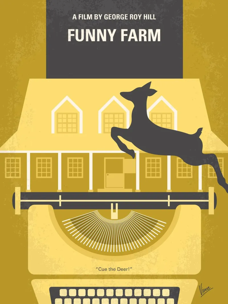 No959 My Funny Farm minimale filmposter canvas met Baklijst van Chungkong