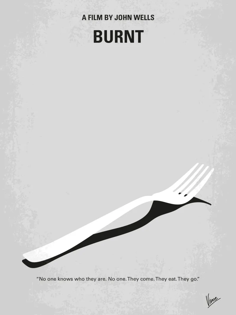 No963 My Burnt minimal movie poster alluminio dibond da Chungkong