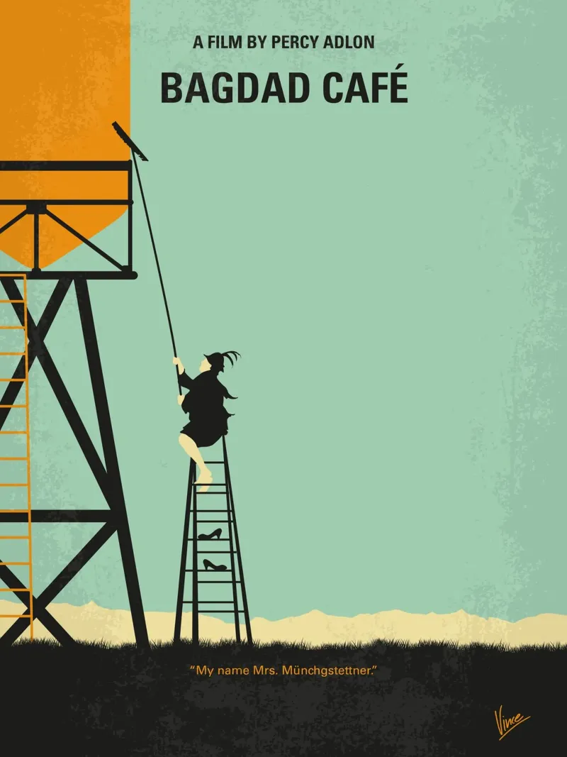 No964 My Bagdad Cafe minimal movie poster pellicola backlit da Chungkong
