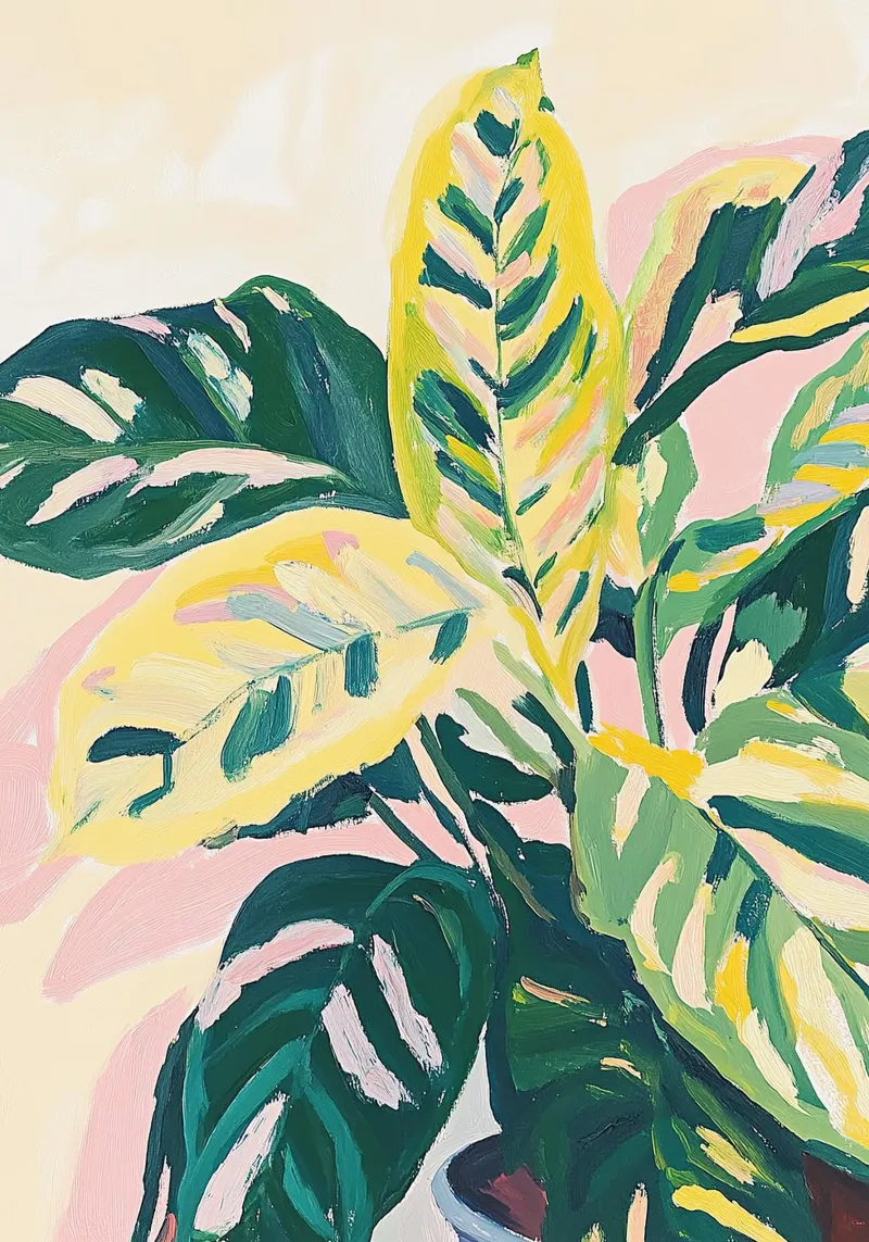 Pianta botanica Calathea Pastello Moderna poster da Euphoria Theresa