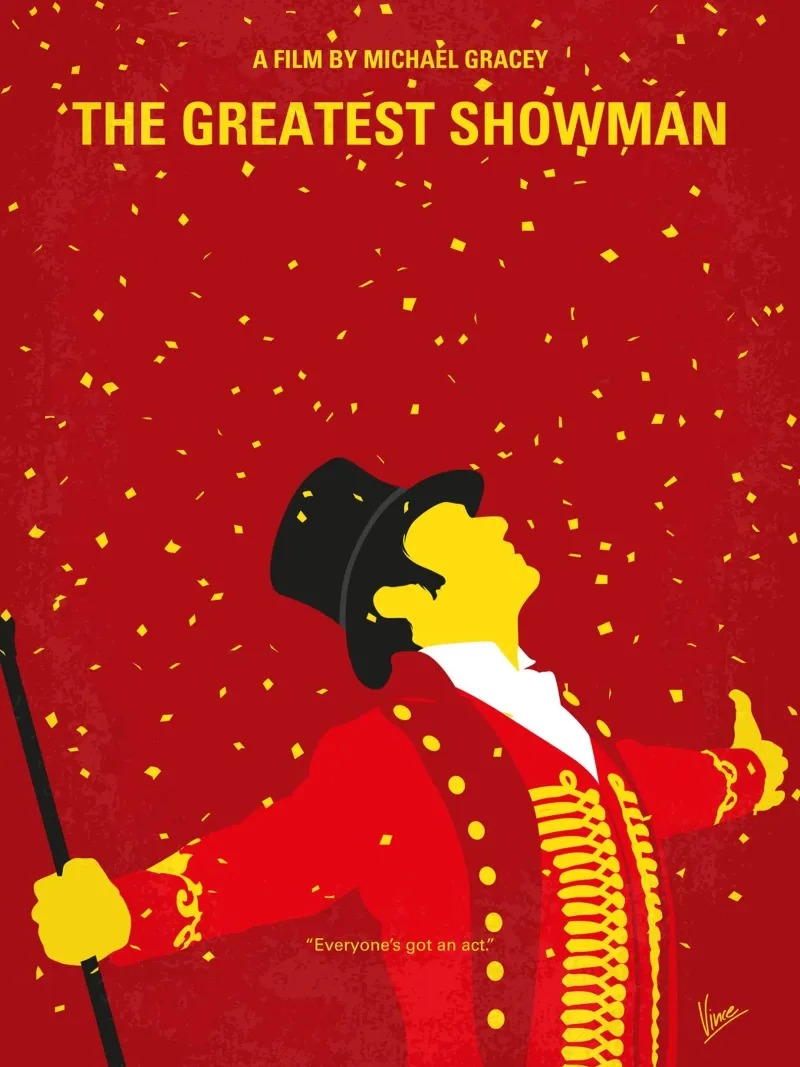 No965 My The Greatest Showman minimal movie poster backlit film by Chungkong