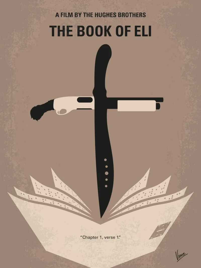 No978 My The Book of Eli minimal movie poster alluminio dibond da Chungkong