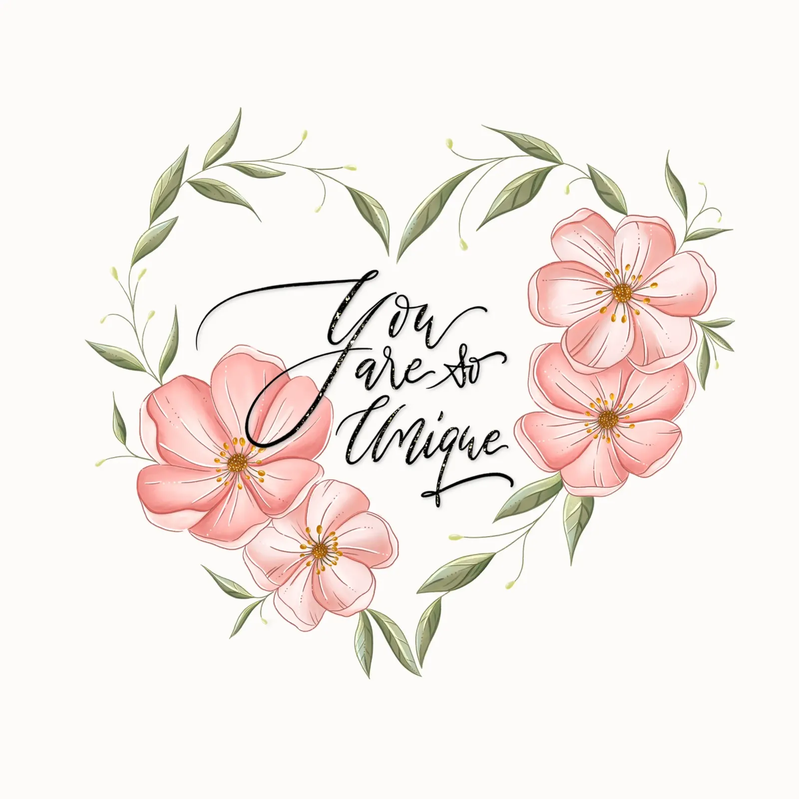 Cuore floreale e dichiarazione d'amore e di apprezzamento. Unico pellicola backlit da CalliLetters