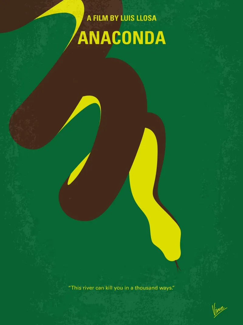 No979 My Anaconda minimal movie poster alluminio dibond da Chungkong