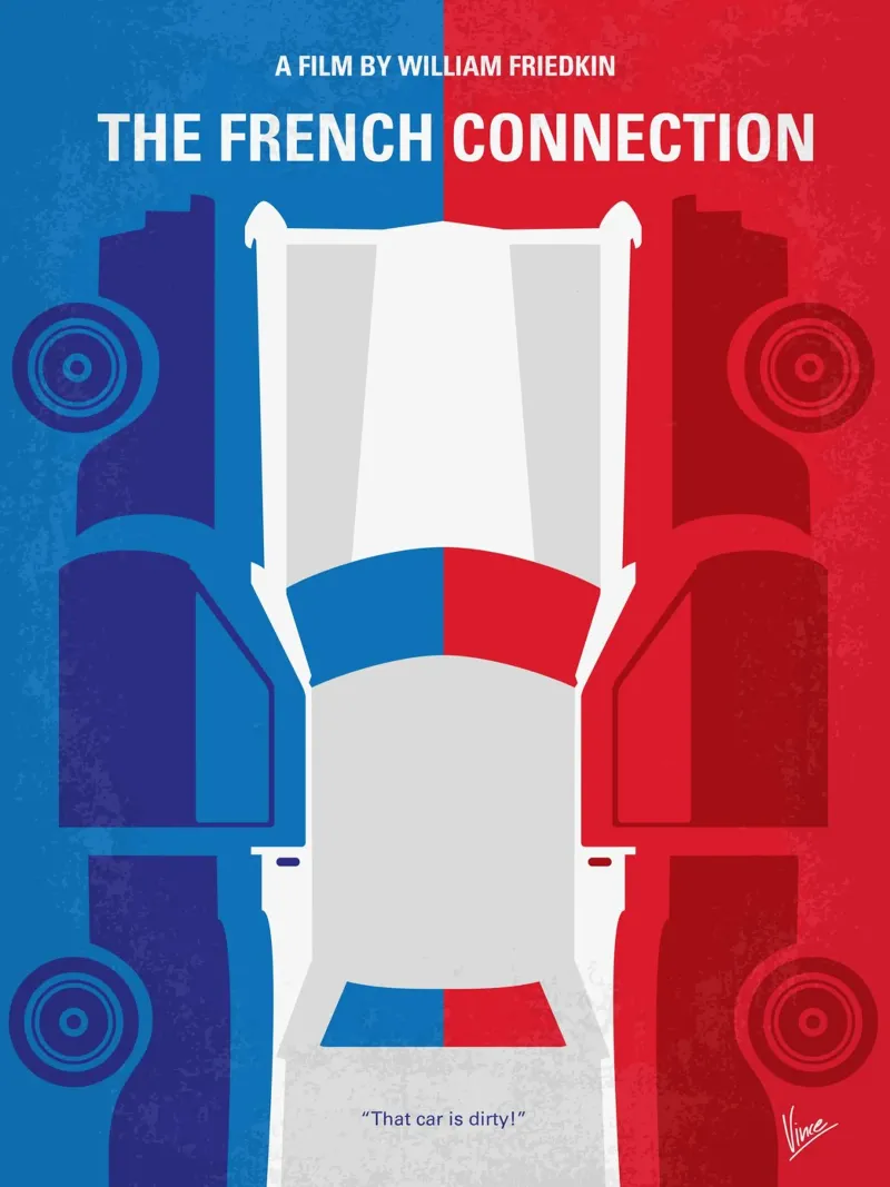 No982 My The French Connection minimal movie poster pellicola backlit da Chungkong