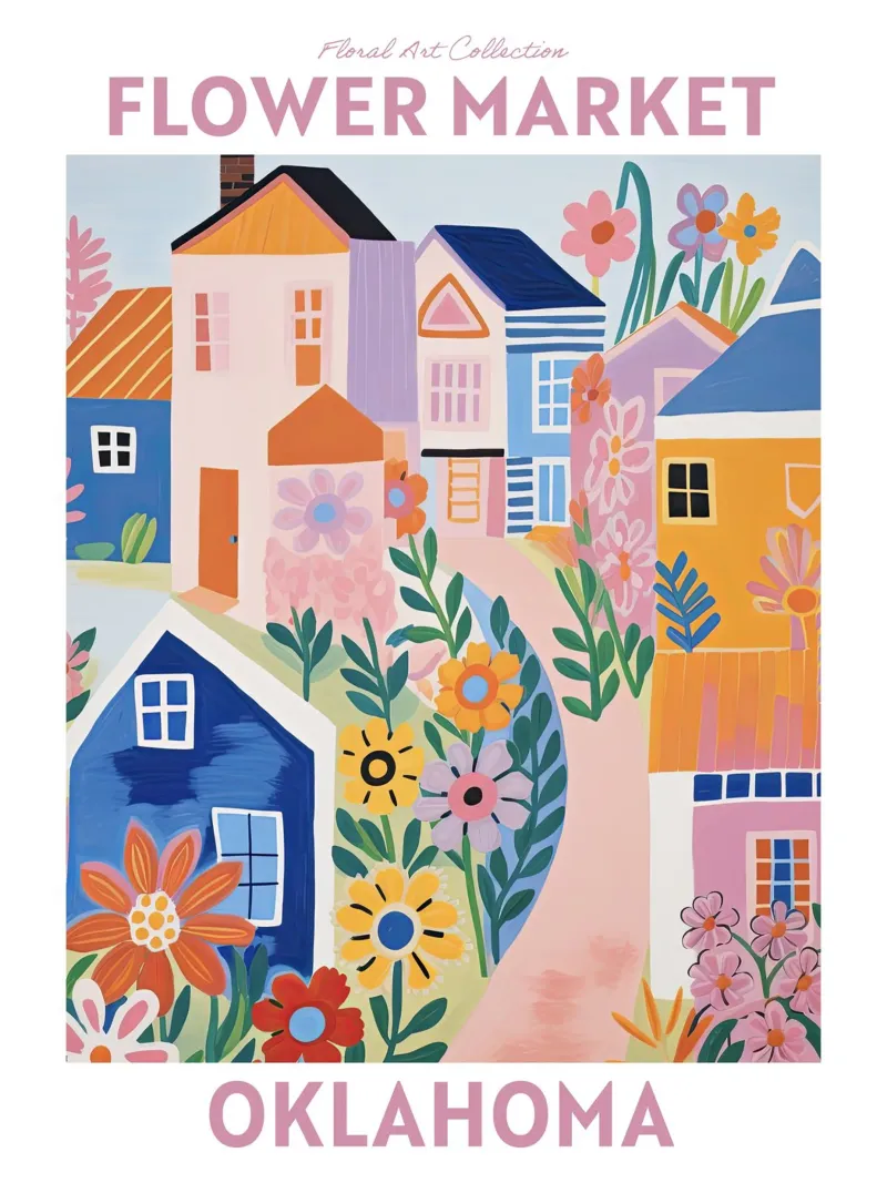 Mercado de las Flores, Oklahoma, EE.UU., Viaje Botánico hahnemühle de Peaches Art Prints