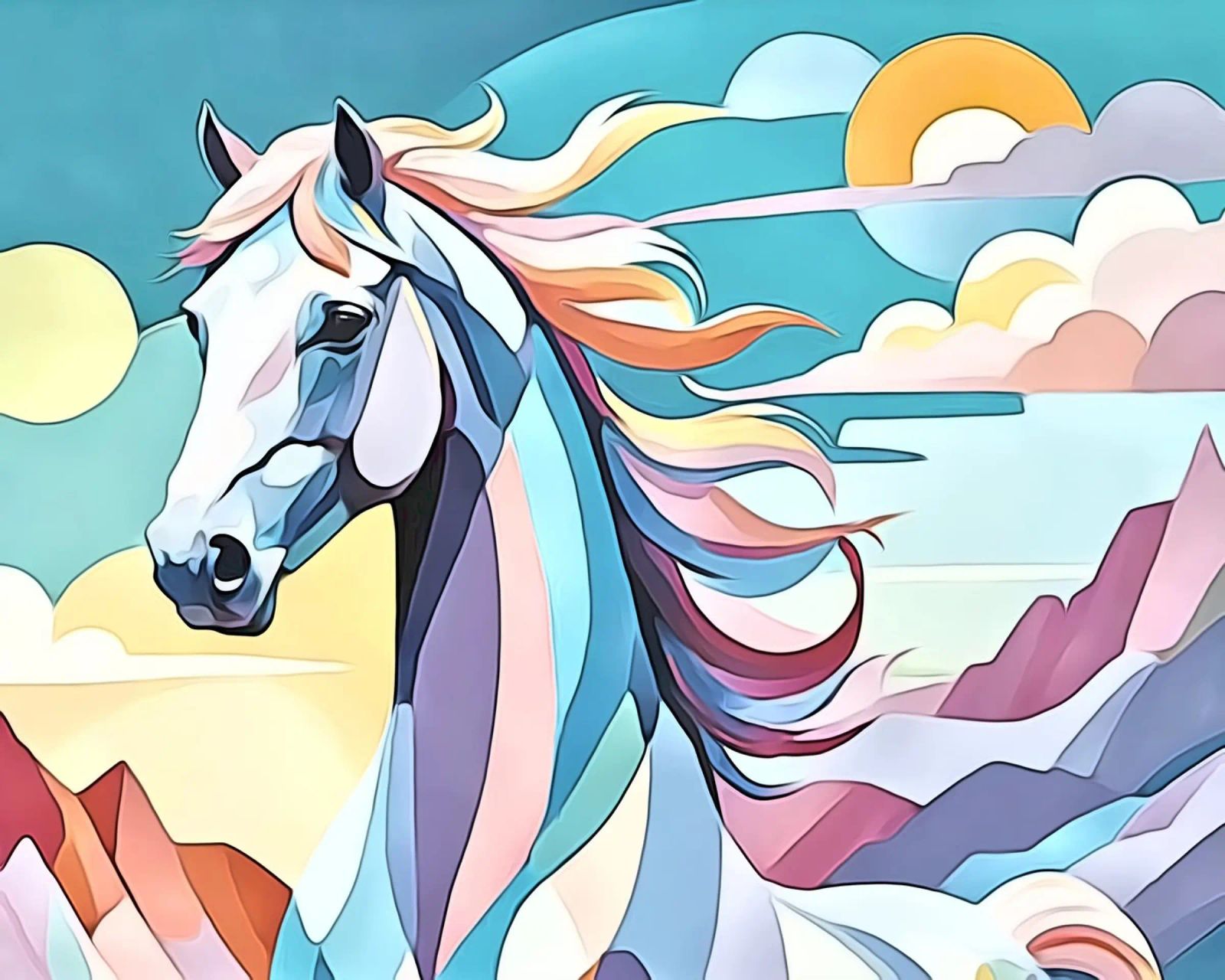 Horses in pastel #2 poster by ZAMART - PopArt