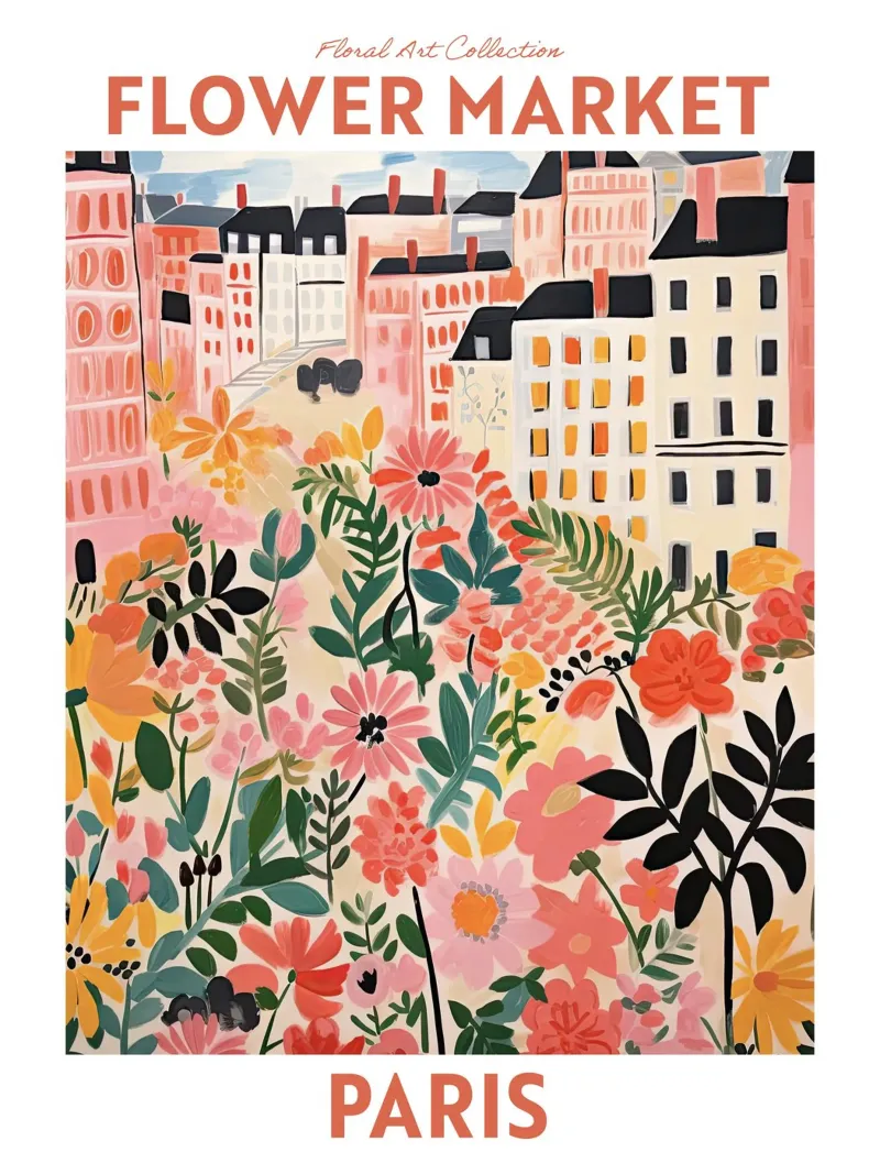 Mercato dei fiori, Parigi, Francia, Viaggio botanico pellicola backlit da Peaches Art Prints
