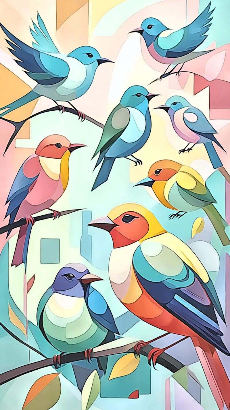 Pájaros en pastel nº 1 poster de ZAMART - PopArt