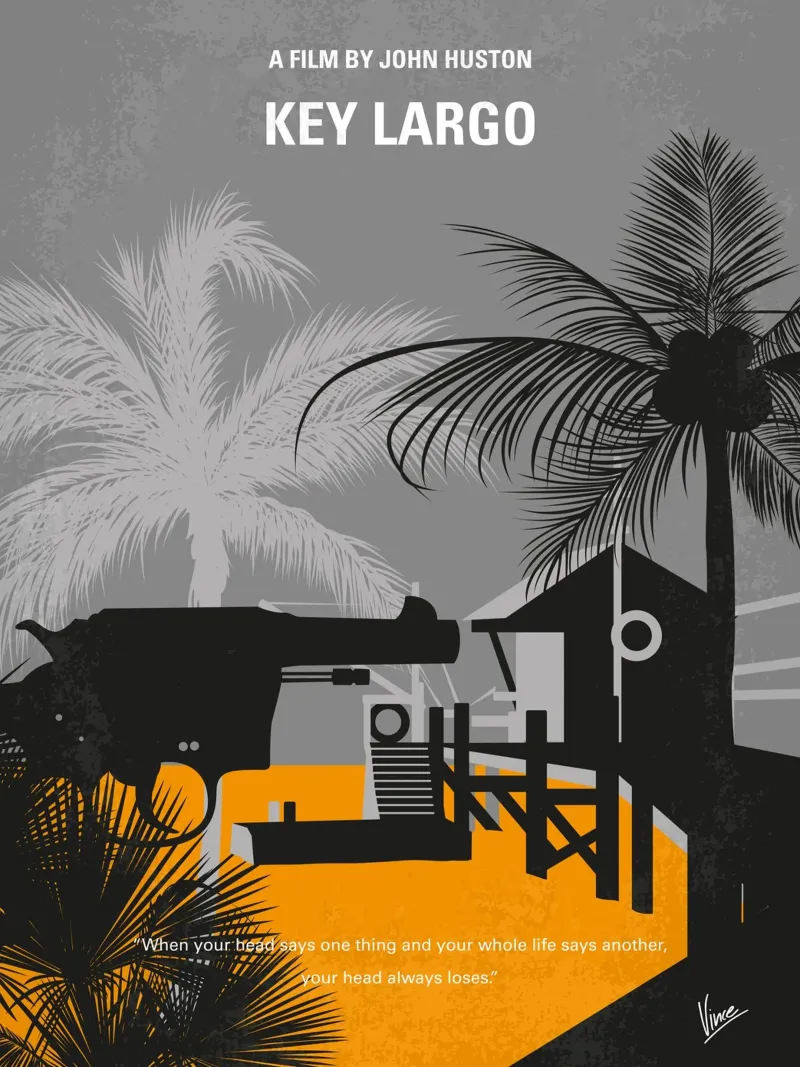 No998 My Key Largo minimal movie poster pellicola backlit da Chungkong