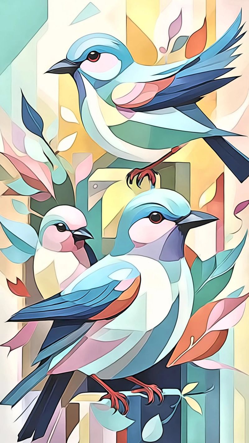 Pájaros en pastel nº 2 poster de ZAMART - PopArt