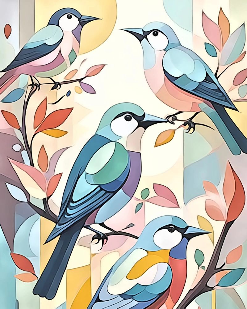 Birds in pastel #3 poster by ZAMART - PopArt