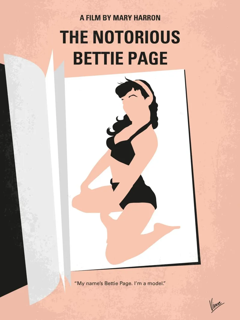 No1007 My The Notorious Bettie Page minimal movie poster carta hahnemühle da Chungkong