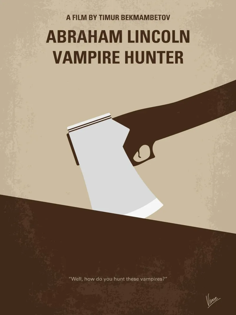 No1009 My Abraham Lincoln Vampire Hunter minimal movie poste pellicola backlit da Chungkong