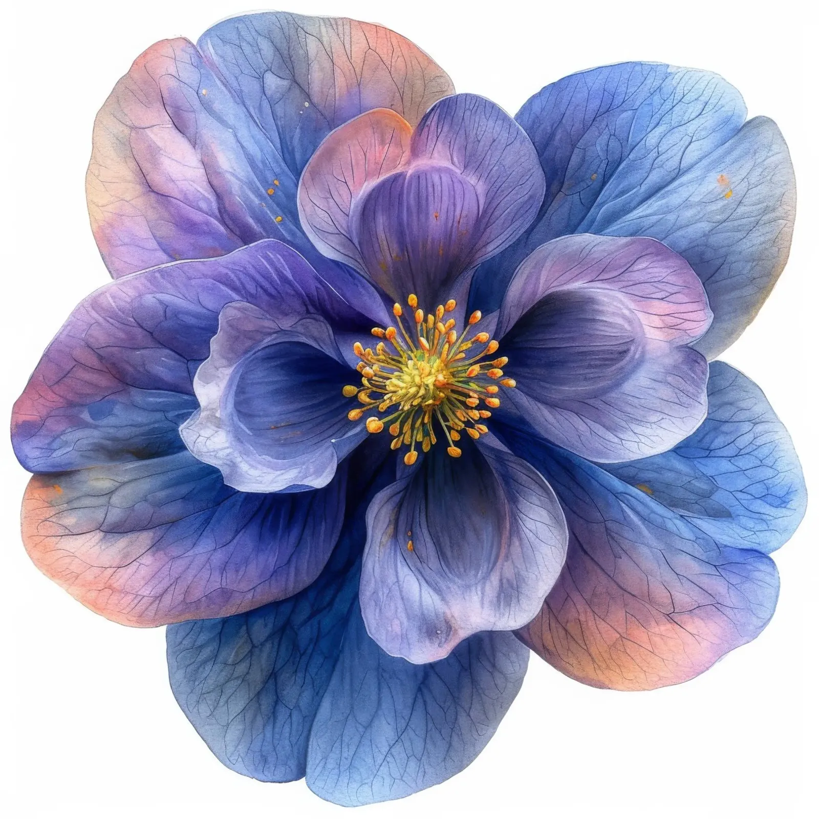 Fiore di aquilegia 4 poster con telaio in alluminio da Bold Blooms