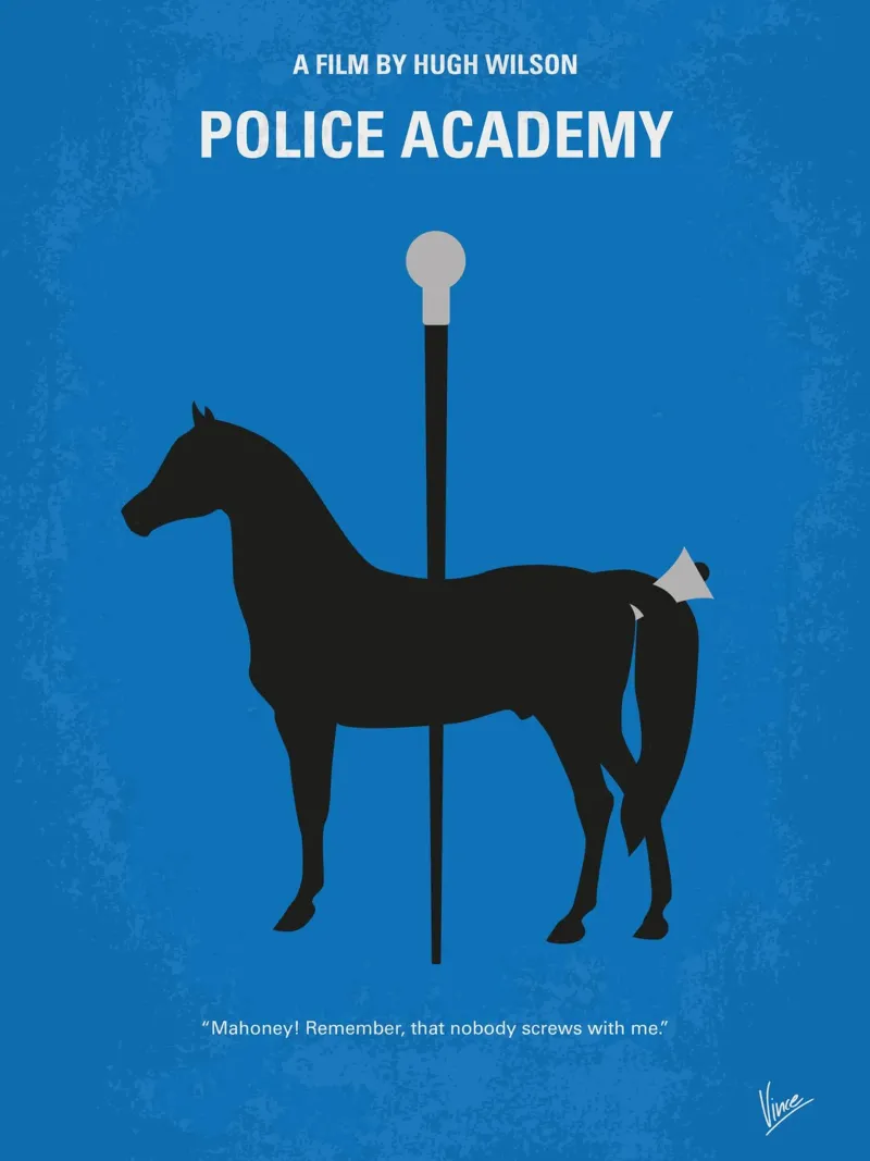 No1010 My Police Academy minimal movie poster plexiglass da Chungkong
