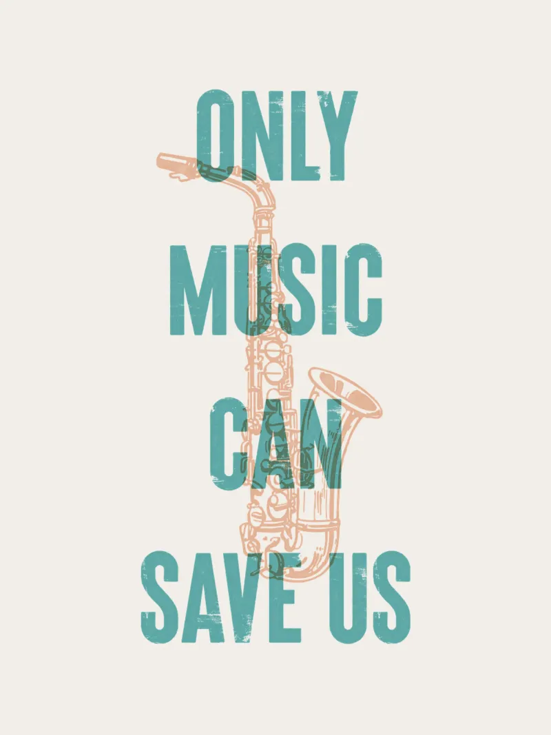 Only Music Can Save Us canvas by Vintagrafica