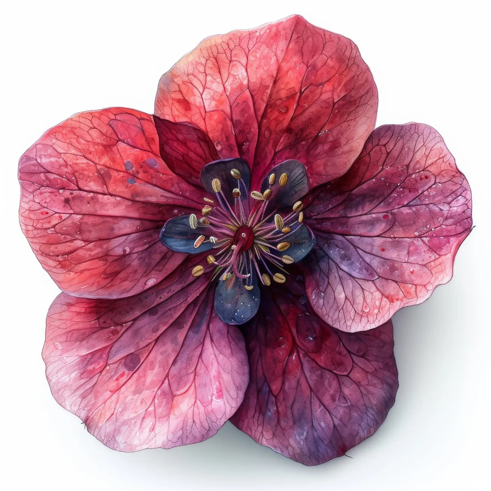 Koraalklokjes bloem 1 canvas van Bold Blooms