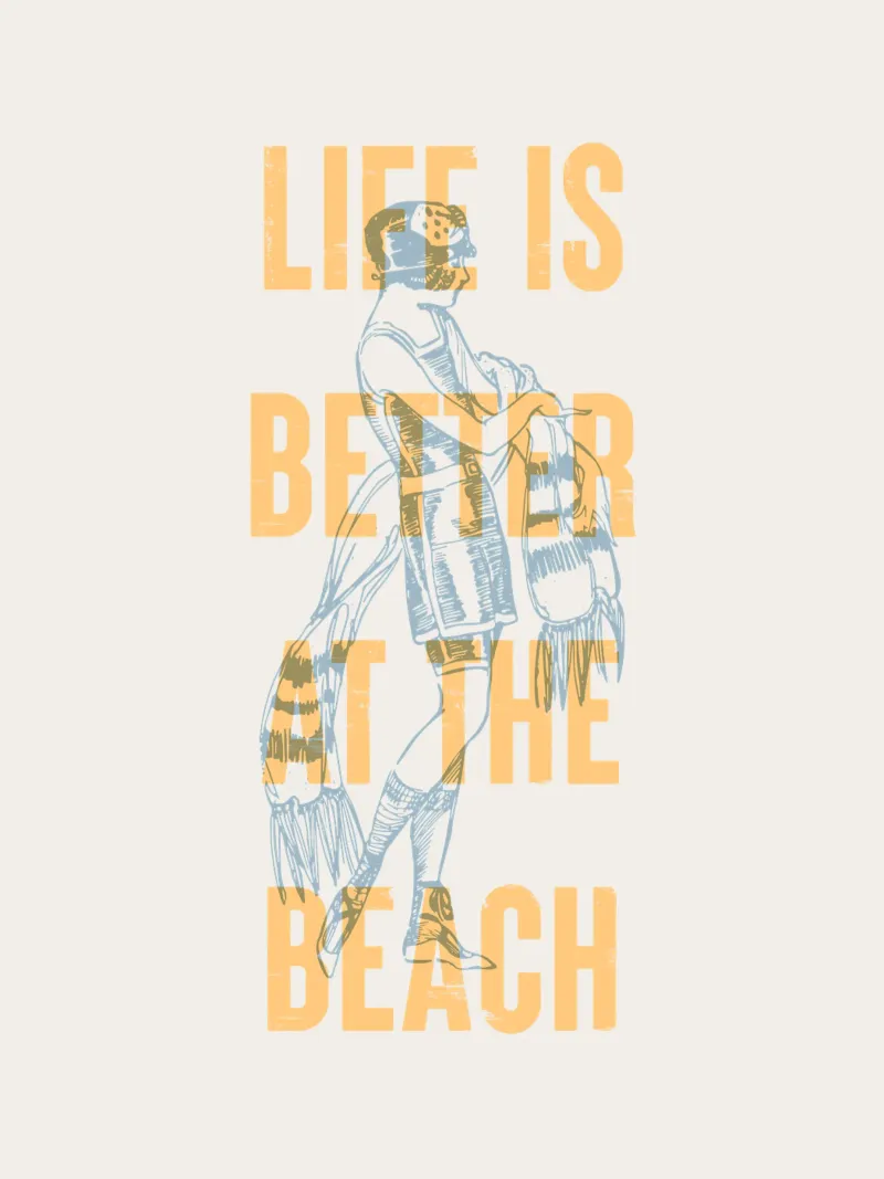 La vita è migliore in spiaggia pellicola backlit da Vintagrafica