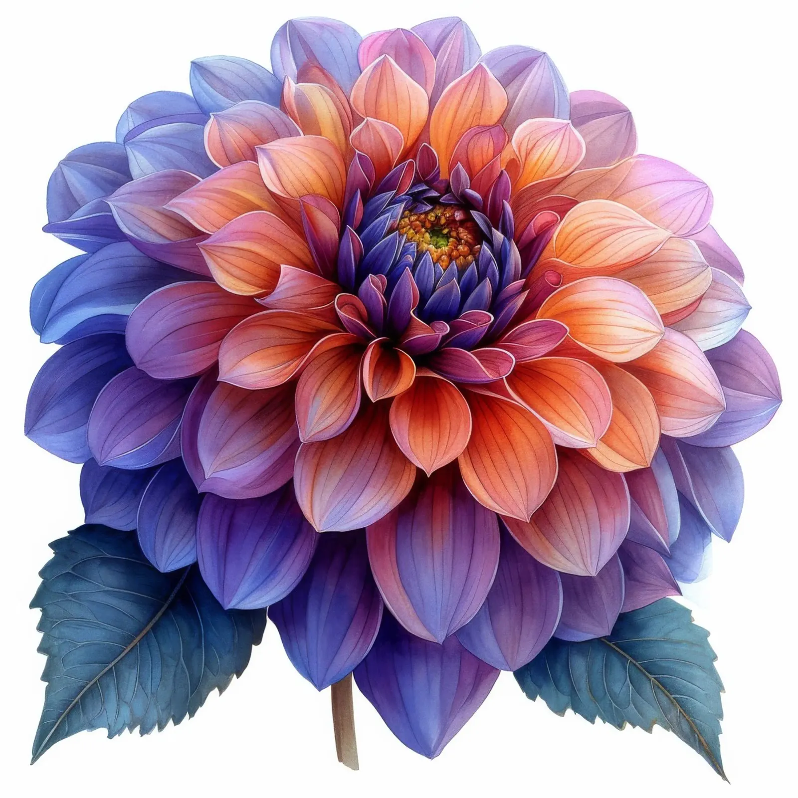 Dahlia bloem 2 canvas met Baklijst van Bold Blooms