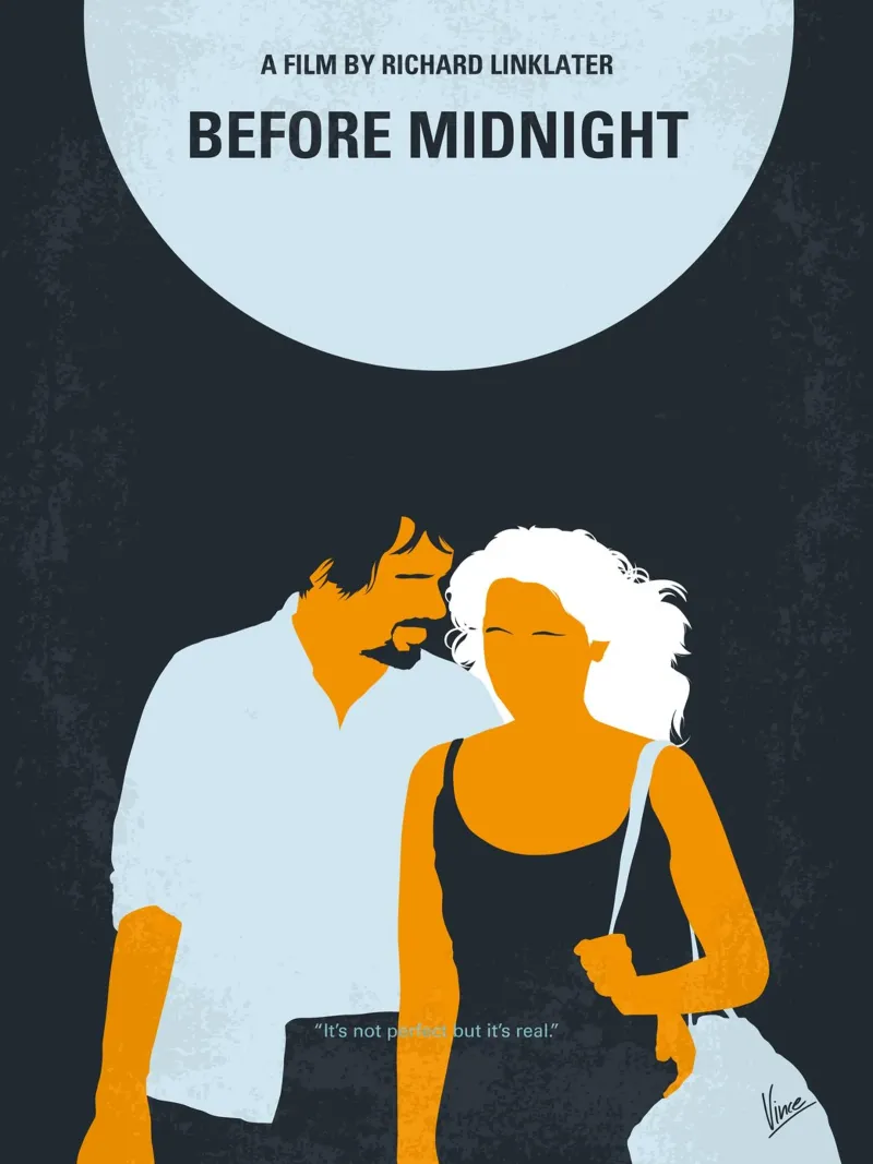 No1013 My Before Midnight minimal movie poster alluminio dibond da Chungkong