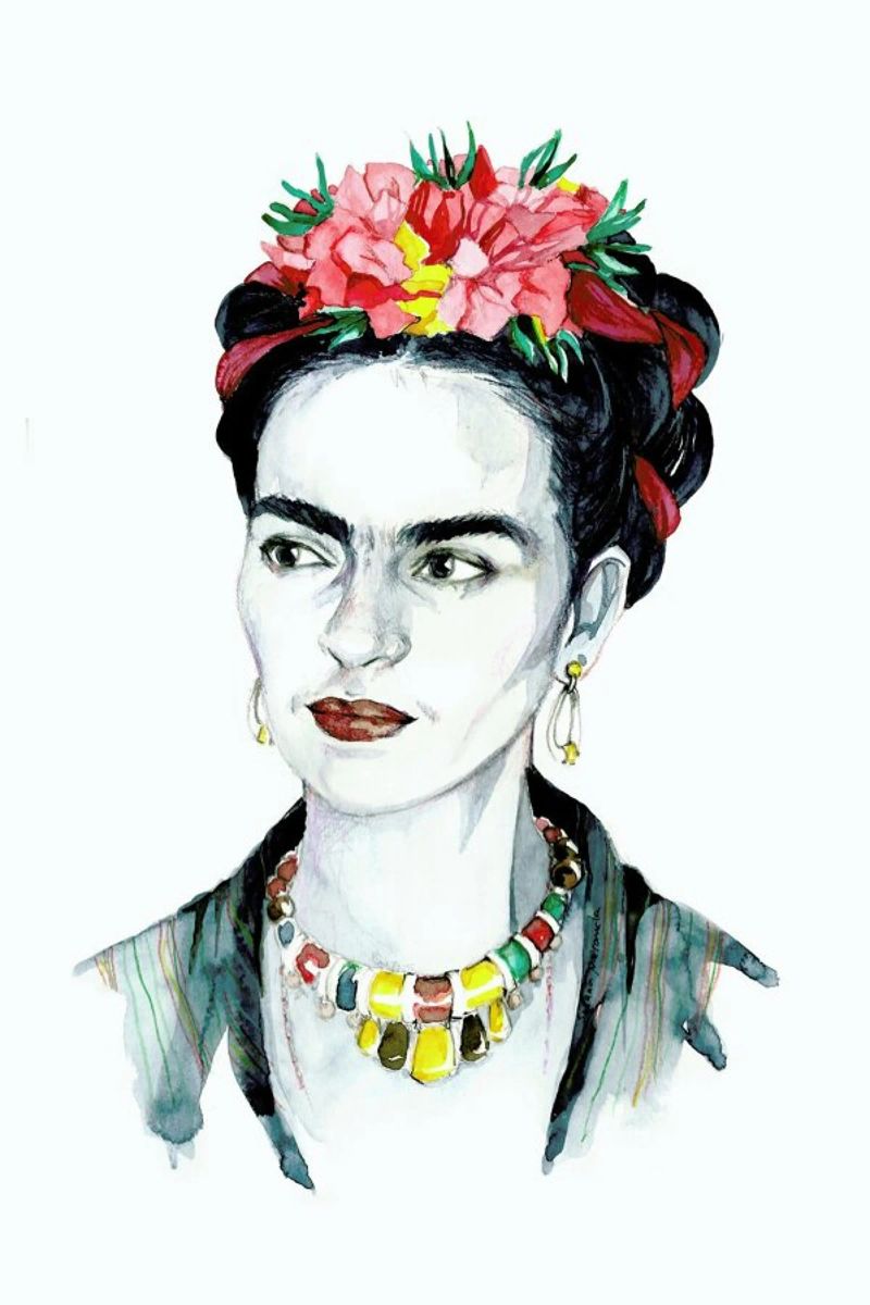 Frida Kahlo handgezeichnetes Porträt. Poster von Susana Miranda ilustracion