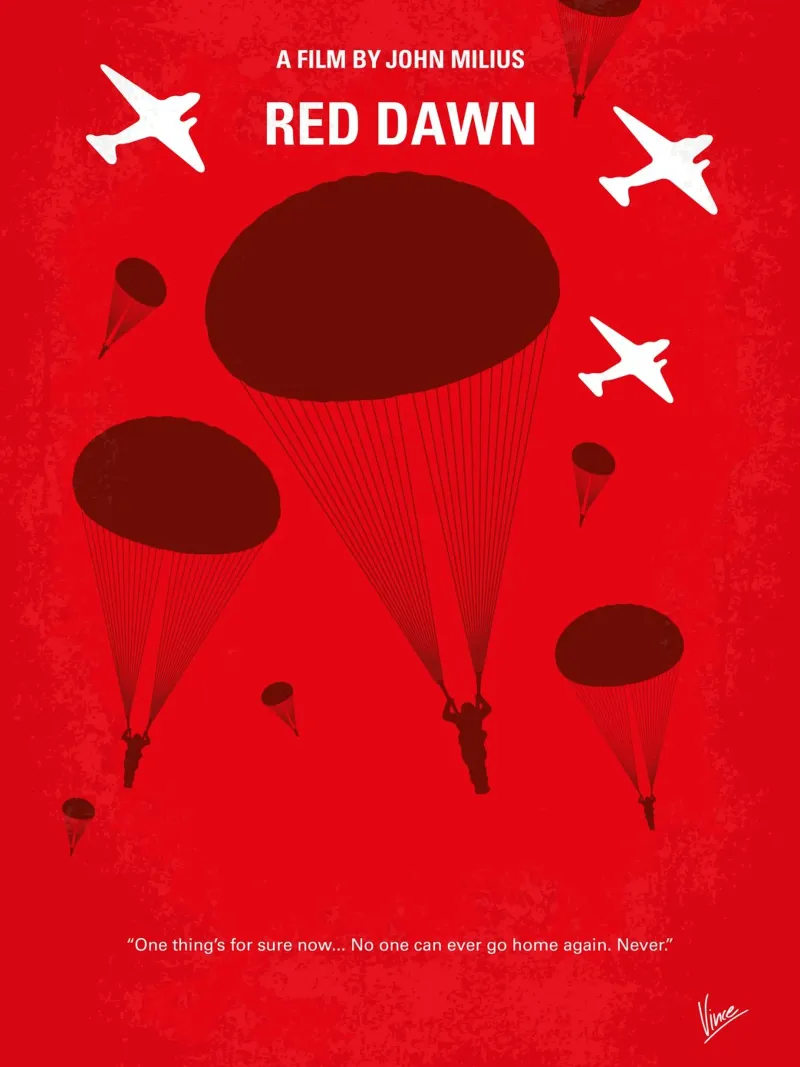 No1018 My Red Dawn minimal movie poster pellicola backlit da Chungkong